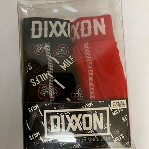 🆕 DIXXON Men’s L Boxer Briefs underwear- Black and Red Set. 2 pair